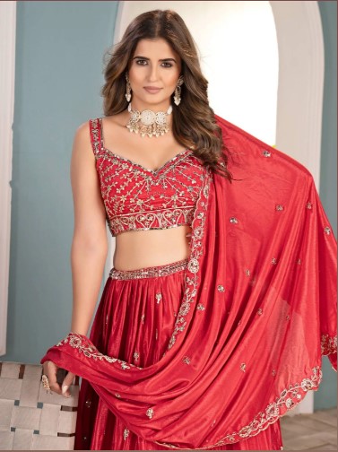 Chinon Lehenga Choli with Heavy Embroidery