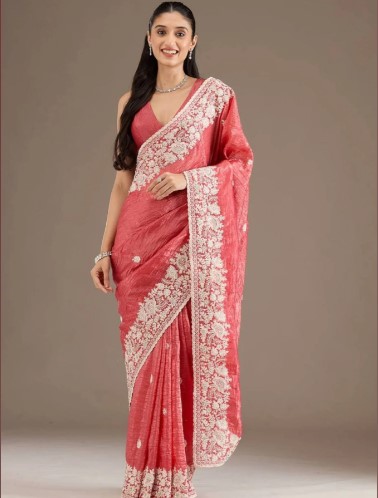 heavy Embroidered Traditional Saree