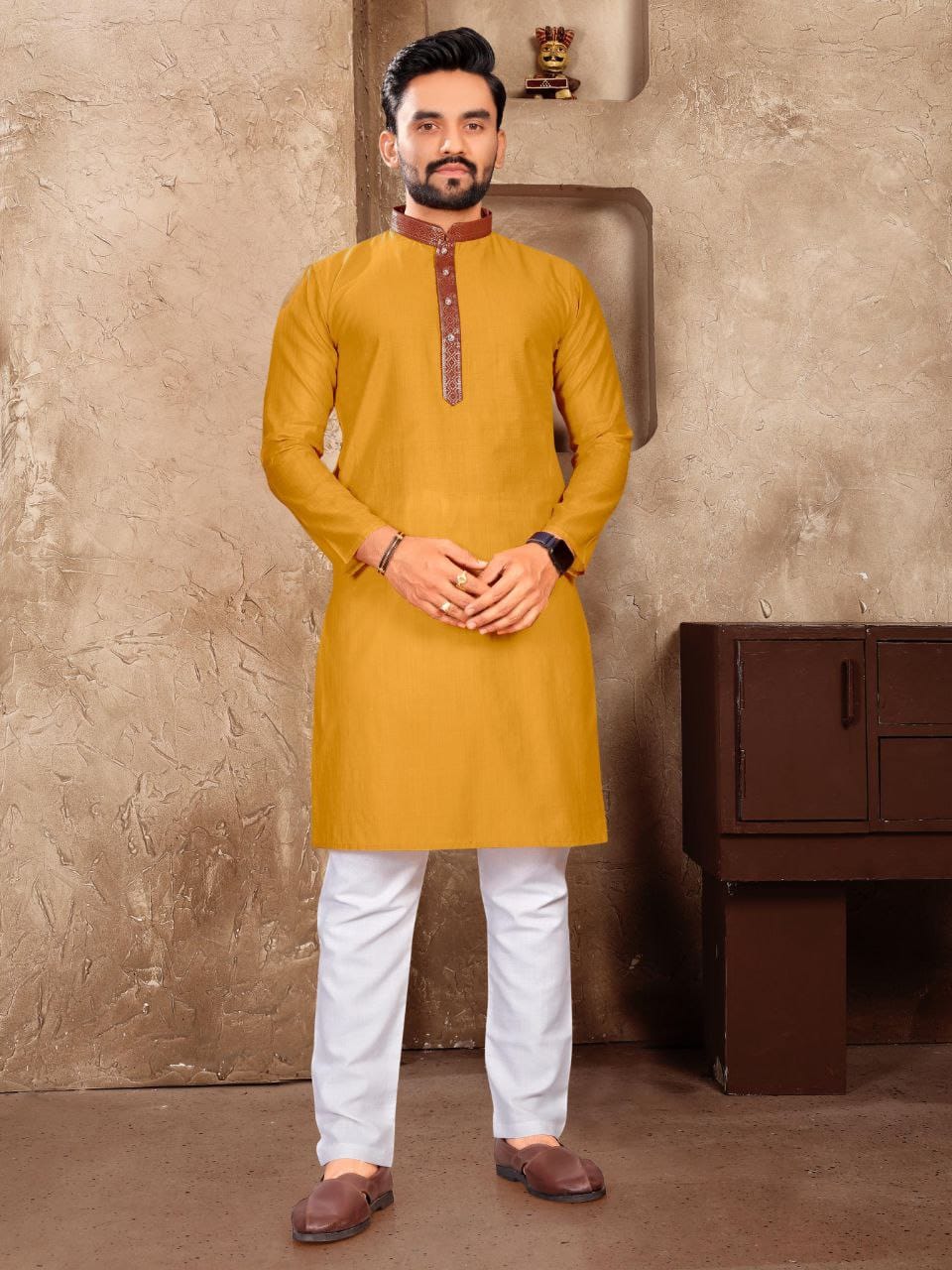 linen Silk jequard fabric kurta pajama