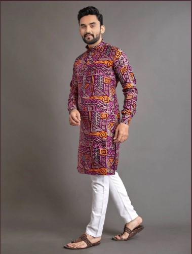 Colorful Foil Printed Kurta