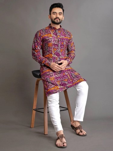 Colorful Foil Printed Kurta