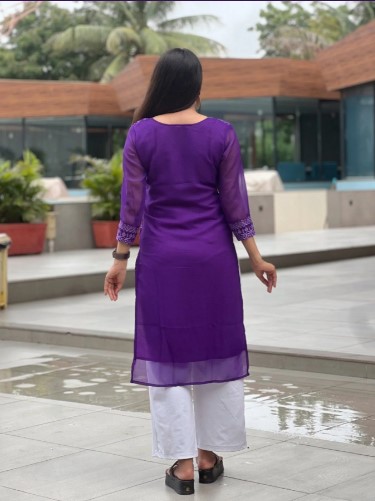 Premium Georgette Chikankari Kurti