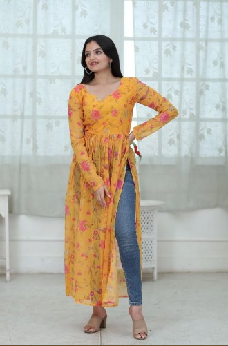 Designer Georgette Nyra Cut Kurti