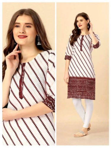 Flex Cotton Digital Foil Print Kurti