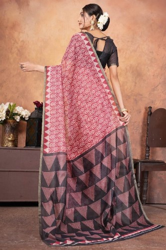 Premium Chanderi Silk Saree with Artistic Digital Print