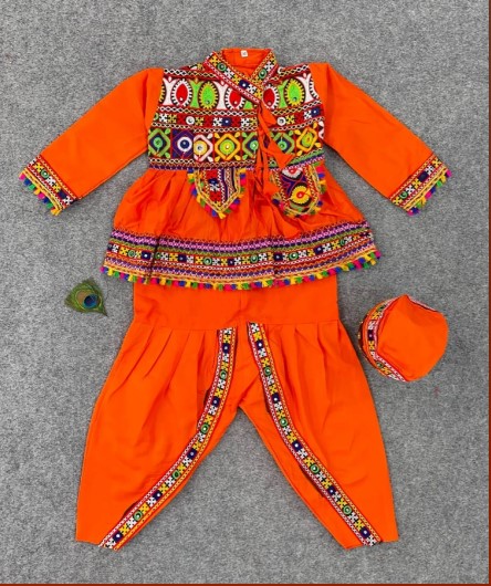 Navratri Special Cotton Embroidered Dress For Boys